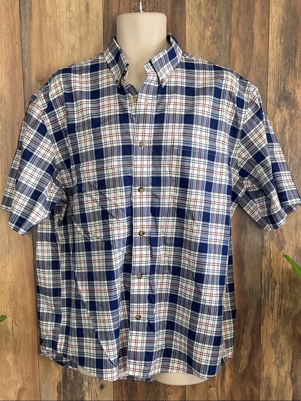 Cabela's Plaid Short-Sleeve Button-Down Shirt XL 474B